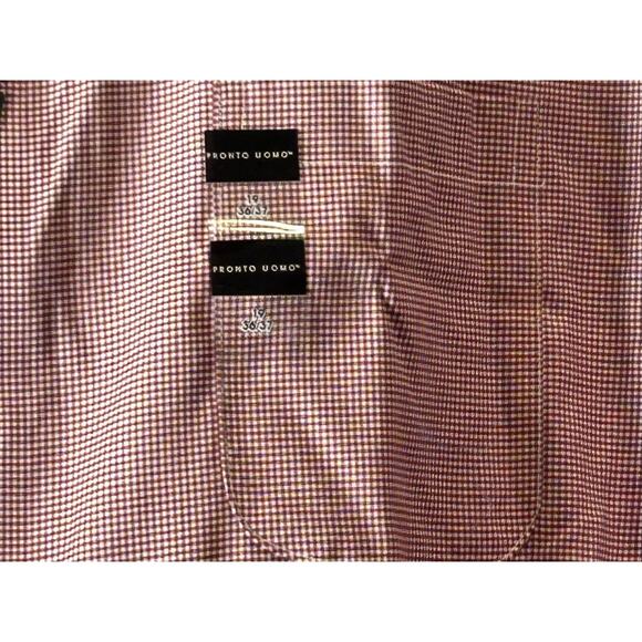 Pronto Uomo Red Dress Shirt Size 19 / 36-37 Tall Button Up Long Sleeve NWT - Picture 2 of 8